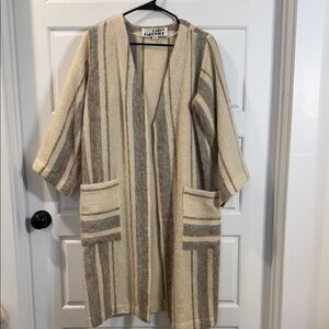 Cathy Hardwick vintage thin wool long cardigan coat 12